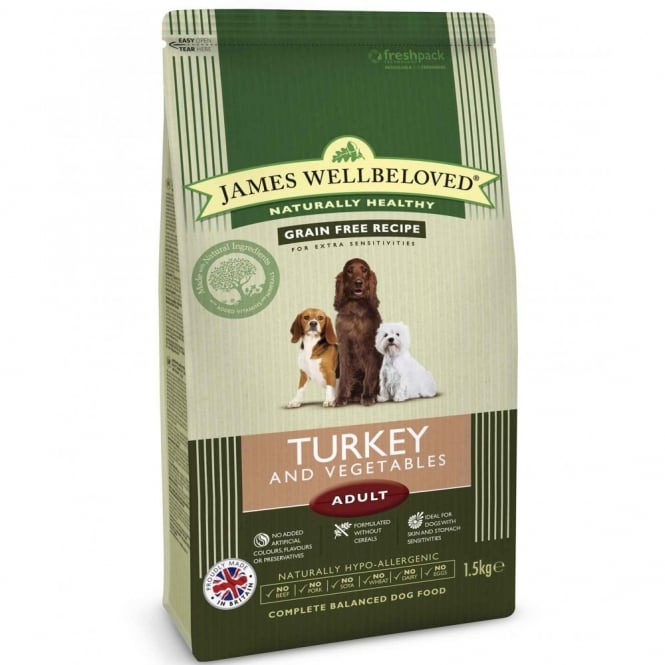 James wellbeloved dog food hotsell grain free